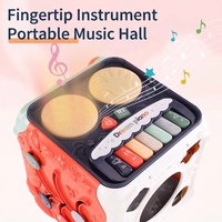 Cube d'activités multifonctionnel 6-en-1 pour bébé, boîte d'éveil éducative et interactive, jouet pour bébé, mini tambour électronique