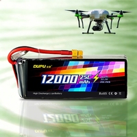 Baterai Drone FPV DUPU 6S Lipo 10000/12000mAh 100C LiHV 14.8V 22.2V 44.4V untuk 7-8 inci 400-450mm X8 10 inci FPV S800S1000