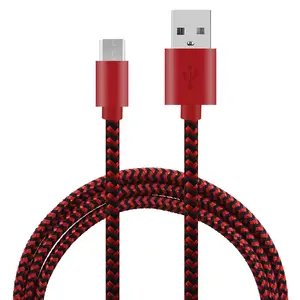 Hot Sale maßge schneiderte Nylon geflochtene Handy Ladegerät Datenkabel Schnell ladung Micro USB C Ladekabel