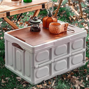 صندوق تخزين بلاستيكي مستطيل الشكل مصنوع بالحقن، منظم تخزين منزلي، خزانة للألعاب والملابس، موفر للمساحة وقابل للطي والتكديس - Product Image 3