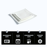 Assiettes à dîner carrées blanches en porcelaine tendre, assiettes à dessert et salade pour banquet de mariage
