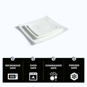 <span class=keywords><strong>Assiettes</strong></span> à dîner carrées blanches en porcelaine tendre, <span class=keywords><strong>assiettes</strong></span> à dessert et <span class=keywords><strong>salade</strong></span> pour banquet de mariage - Product Image 3