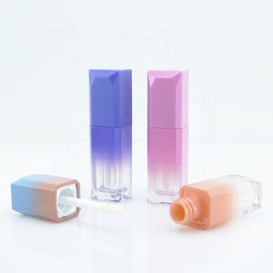 Wholesale Gradient Pink Black 4ML 5ML <b>Square</b> Lip Gloss Tube <b>Container</b> Makeup Lipgloss Bottle With Regular Big Brush - Product Image 4