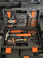 ELEHAND Ensemble d'outils à main pour la maison, 57 pièces, kit d'outils de réparation générale avec marteau, tournevis, pinces, ruban à mesurer dans un coffret de rangement