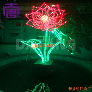 ไฟประดับตกแต่งรูปดอกไม้คริสต์มาสแบบ 2 มิติ LED สำหรับตกแต่งภายนอกสวน ถนน และภูมิทัศน์ในช่วงเทศกาล - Product Image 4