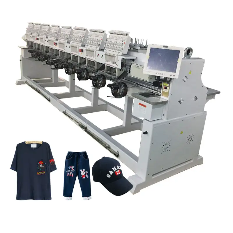 cotton embroidery dress making lace fabric logo flat cap embroidery machine 55 mm interval heads for sale at affordable