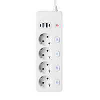 Multiprise intelligente PUJIMAX 1,5 m avec protection contre les surtensions, 4 prises AC et 1 port USB Type C 3,1 A