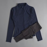 Nouvel ensemble de sport professionnel pour le yoga automne-hiver, veste zippée pour femme, cardigan ajusté, haut de sport pour la course à pied, en spandex et polyester, séchage rapide