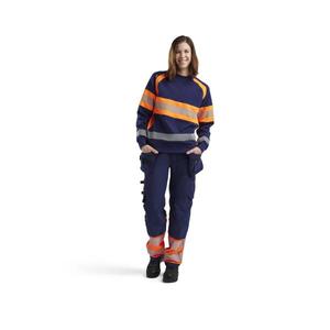 BLAKLADER - 340911588953XXXL Sweat-shirt femme haute visibilité Bleu marine/Orange-EAN 7330509856314 HI-VIS WORKWEAR - Product Image 3