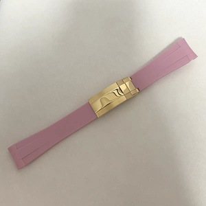 Correa de Reloj de Silicona Rosa con Extremos Curvos de 20MM y 180MM, Cierre Plegable de Acero Inoxidable para Relojes - Product Image 3