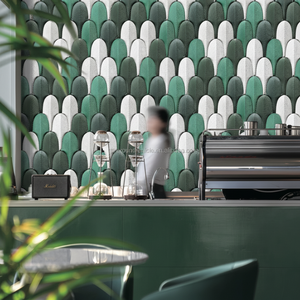 Revêtement mural 3D en UHPC, briques en béton écologiques pour magasins, supermarchés, cafés, intérieur/extérieur, revêtement mural en plumes 133*300*15mm - Product Image 1