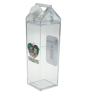 Прочная прозрачная герметичная Квадратная бутылка для сока и молока с пользовательским логотипом