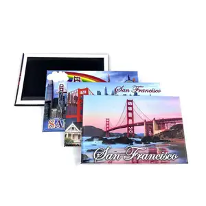 工場価格最高品質の観光お土産ギフトカントリー写真USAサンフランシスコカスタムメタル冷蔵庫マグネット