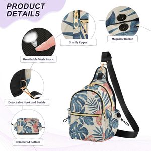 Sac bandoulière hawaïen personnalisé Monstera à faible MOQ avec sangle réglable, résistant à l'eau et léger, idéal pour les voyages - Product Image 3