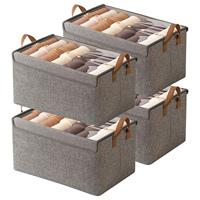 Boîte de rangement pliable en tissu imperméable et robuste pour armoire, tiroir, sous-vêtements, vêtements, jeans, literie