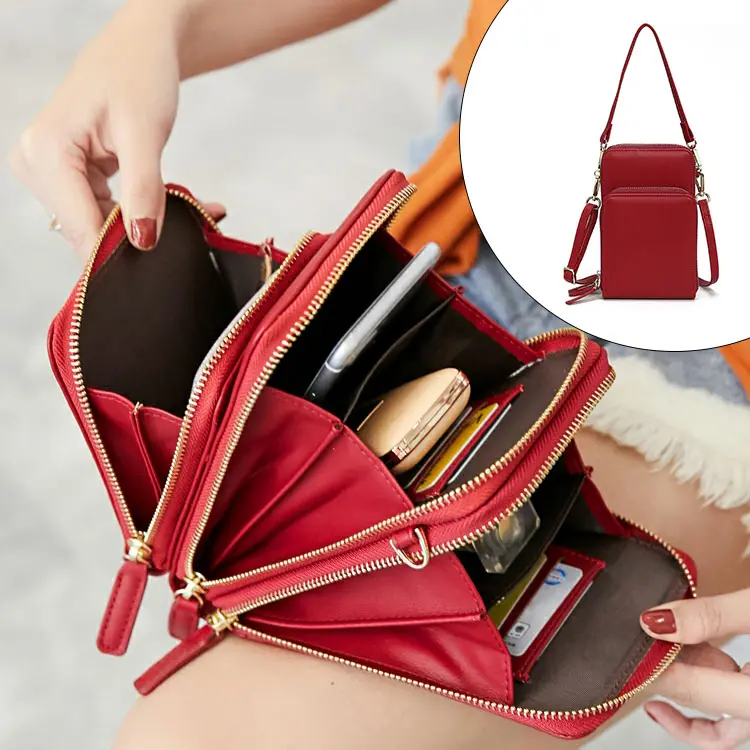 AZB338 2022SS di vendita Superiore di marca vegan DELL'UNITÀ di elaborazione di cuoio della ragazza della signora sacchetto di mano della borsa del cellulare del telefono trendy crossbody della borsa di crossbody-borse