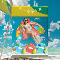 Fauteuil flottant gonflable en U avec porte-gobelet, pour s'asseoir et se reposer dans l'eau, chaise flottante en PVC pour piscine et plage, idéal pour l'été