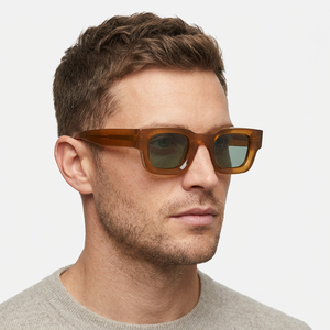 Men's Rectangle <b>Sunglasses</b> Full Rim Tortoise Frame <b>Gradient</b> Brown Lenses 100% UV Protection Adult Sun Protection - Product Image 1