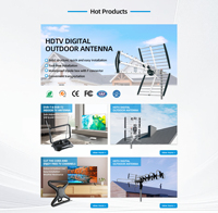 OED/OEM High Definition Lange Afstand 95KM 4K Freeview Signaalontvangst Buiten Digitale DVBT2 HDTV Antenne UHF 18dBi Versterking Paal