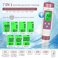 Testeur de qualité de l'eau portable numérique 7-en-1 PH/TDS/EC/SALT/TEMP/S.G/ORP, pH-mètre numérique pour piscine, spa, aquarium, TDS-mètre