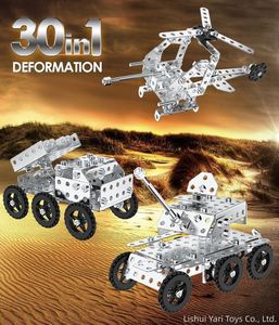 Modelo de Vehículo de Construcción 30 en 1 para Niños, Educativo, de Metal, para Armar, Tanque, Coche, Avión, Motocicleta - Product Image 3