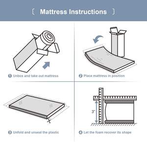 <span class=keywords><strong>Matelas</strong></span> mini de 3 pouces, 38 po de long x 26 po de large, pour grossistes, avec housse imperméable et amovible, lavable en machine, mousse à densité moyenne et soutien élevé - Product Image 6