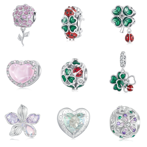 S925 raffinati gioielli nuovi disegni unici Designer bellezza smalto rosa Charm 925 argento Sterling ciondoli gioielli fiori ciondoli