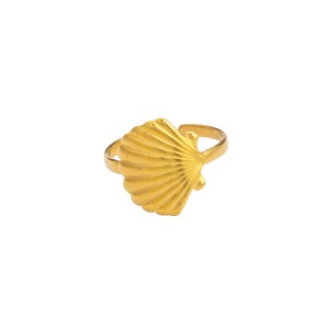 Scallop Shaped <b>Titanium</b> Steel <b>Ring</b> 18K Gold Plated Adjustable Unisex Fashion Jewelry Gift - Product Image 5