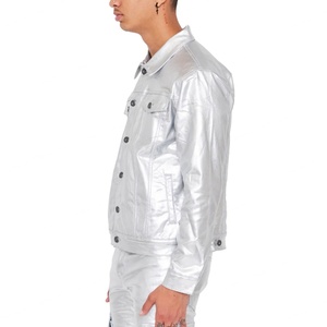 Service OEM en gros, veste en jean pour moto personnalisée, veste bomber en denim ciré pour hommes - Product Image 4