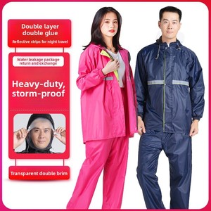 Conjunto de <span class=keywords><strong>Impermeable</strong></span> de Dos Piezas para Adultos, de Tela Oxford, para Uso en Vehículos Eléctricos, Estilo Grueso, con Franjas Reflectantes y <span class=keywords><strong>Capa</strong></span> <span class=keywords><strong>Impermeable</strong></span> de PVC - Product Image 5
