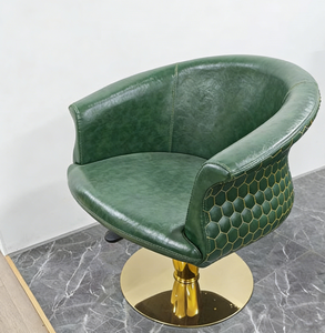Sillón de Barbería Hidráulico Verde, Silla de Estilismo Ajustable en Altura, Mueble de Salón Portátil - Product Image 3
