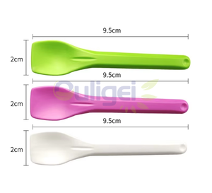 Vente en gros jetable 100% compostable amidon de maïs 6 pouces cuillère à glace en plastique mini yaourt cuillère à crème glacée cuillère à fromage - Product Image 3