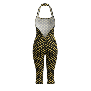Viviblook J26JP214 Mono de verano para mujer, nuevo, sexy, sin mangas, con cuello halter, sin espalda, ajustado, con estampado de lunares, informal, de una pieza - Product Image 6