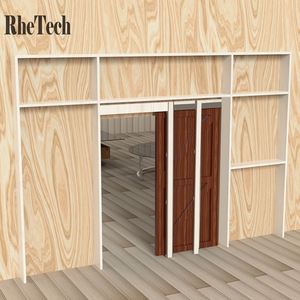 Rhetech Matte Black Bifold Túi cửa trượt hệ thống Chất lượng cao Heavy Duty thép tủ bếp quốc gia Mortise đầy đủ lớp phủ - Product Image 5