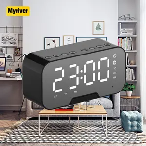 Myriver免提通话调频Tf镜子闹钟便携式户外音乐盒镜子平板电脑报警扬声器