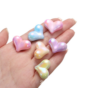Acrylic Heart <b>Beads</b> UV Coated Multi Color For Jewelry Making Loose <b>Beads</b> Wholesale Jinhua Origin Fall 2023 - Product Image 3