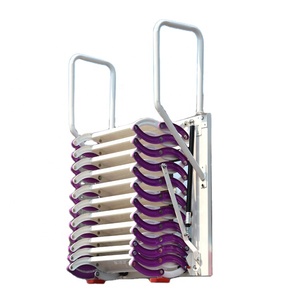 Échelle télescopique murale en <span class=keywords><strong>acier</strong></span> au carbone, 12 marches, design moderne, capacité de 375 livres, entrepôt commercial, hôpital - Product Image 1