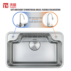 Perangkat keras Dapur gaya Modern dengan wastafel dapur tunggal wastafel baja tahan karat 304
