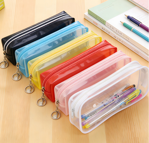 Transparent PVC Pencil Case Zipper Pen Pouch Portable Cosmetic <b>Bag</b> for Travel <b>School</b> Office - Product Image 3