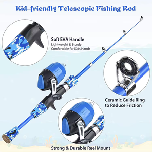Caña de pescar telescópica en roca, alimentador de carpa con mosca Spincast de 1,2 m/1,5 m, fibra de carbono, Mini viaje, caña de pescar con mosca ultraligera, <span class=keywords><strong>Pesca</strong></span> - Product Image 3