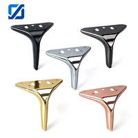 Patas Metálicas Triangulares Resistentes JIYUE en Negro Mate, Patas de Soporte para Sofá, Cama y Muebles de Hierro Laminado en Frío para Uso Residencial