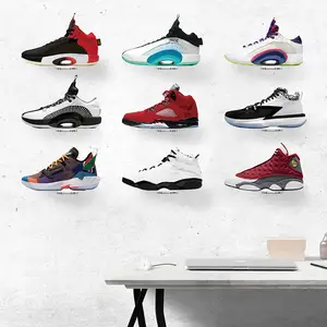 Duvar yüzen ayakkabı rafları için ayakkabı teşhir standı raf duvara monte şeffaf akrilik Sneaker raflar
