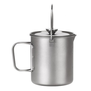 Cafetera de titanio con prensa francesa y tapa, taza de calor rápido para exteriores, utensilios de cocina para turismo, senderismo, Picnic, 750ML - Product Image 4