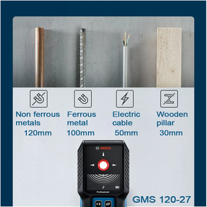Detector de Tuberías Metálicas Profesional GMS120-27, Escáner de Seguridad para Paredes con Preperforación, para Detección de Varillas, Tuberías de Cobre y Cables Eléctricos - Product Image 2