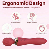 Vibrateur puissant double tête pour femme, rechargeable USB, 24 modes, jouet sexuel féminin, produits pour adultes