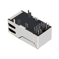 0826-1X1T-KH-F 0826-1X1T-HT-F Kompatibel dengan Konektor RJ45 MagJack PoE++ Base-T 2.5G Port Tunggal dengan LED Oranye & Hijau/Kuning