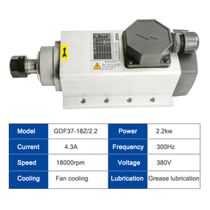 Hqd Motor de Husillo CNC ER20 2.2kW Refrigerado por Aire Cuadrado para Máquina Router CNC, Baja y Alta Velocidad, Husillo de Perforación y Fresado de 2.2 kW - Product Image 3