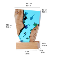 Lampe de nuit en résine Monde sous-marin des sirènes, en gros, avec bouton USB, intensité réglable, plusieurs températures de couleur, créature marine, artisanat, cadeau, lampe de table