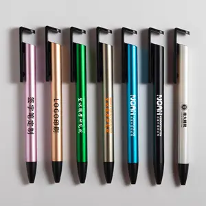 2-in-1 multifunktionaler gummierter beschichteter Kunststoff-Stift mit Handyständerhalter