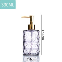 Distributeur de shampoing de luxe 330 ml, flacons pompe moussants, distributeur de désinfectant pour les mains, flacon de savon liquide en verre avec pompe